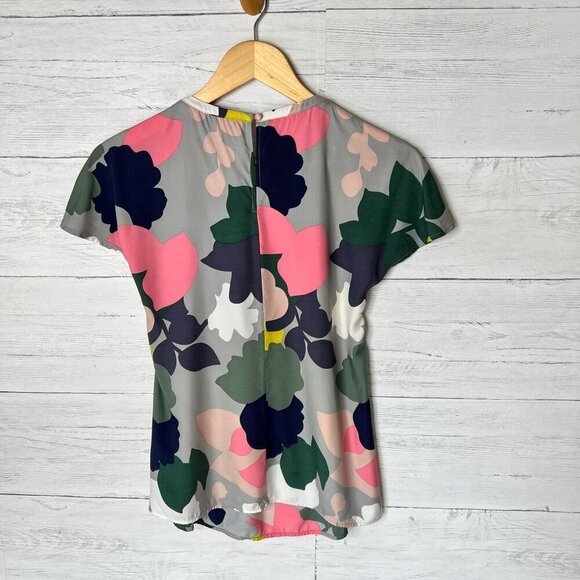 Boden Blouse Womens Size US 2 Colorful Ravello Floral Silk Blend Springtime - Picture 10 of 15